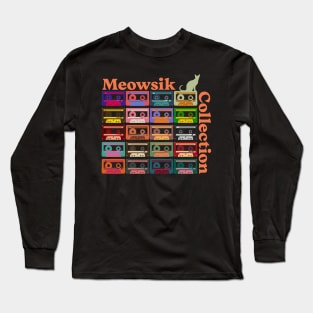 Retro Meowsik-Cat and Music lovers- Long Sleeve T-Shirt